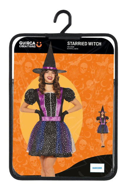 Halloween Jurk Paars Dames Heks Ster van Fiestas Guirca koop je bij Partywinkel