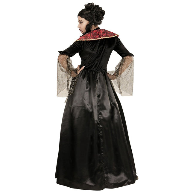 Halloween Jurk Rood Zwart Dames Vampier van Widmann koop je bij Partywinkel