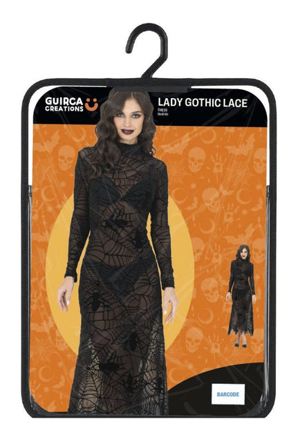 Halloween Jurk Zwart Dames Gothic Kant van Fiestas Guirca koop je bij Partywinkel