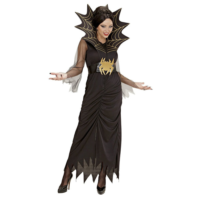 Halloween Jurk Zwart Dames Spider Lady van Widmann koop je bij Partywinkel