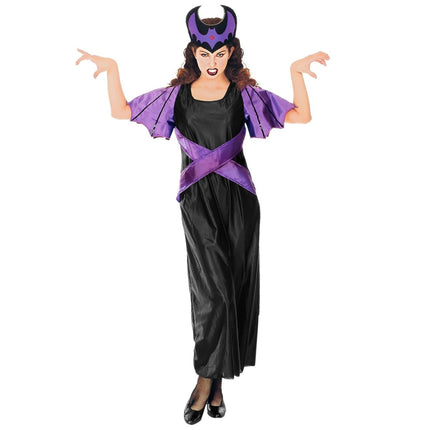Halloween Jurk Zwart Paars Dames Duivel van Widmann koop je bij Partywinkel