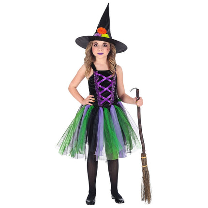 Halloween Jurk Zwart Paars Meisje van Widmann koop je bij Partywinkel