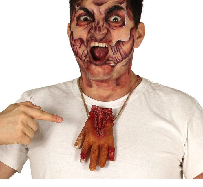Halloween Ketting Bloederige Hand van Fiestas Guirca koop je bij Partywinkel