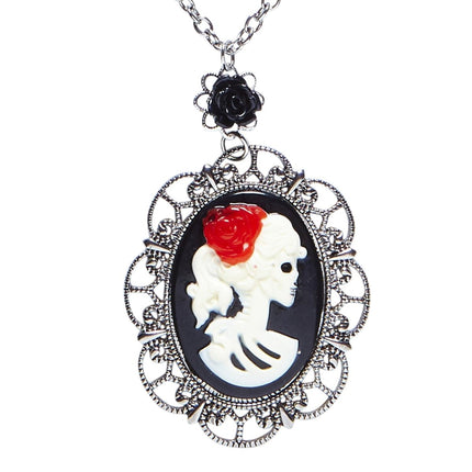 Halloween Ketting Schedel En Roos van Widmann koop je bij Partywinkel