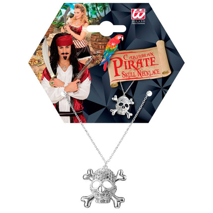 Halloween Ketting Schedel Met Diamanten van Widmann koop je bij Partywinkel