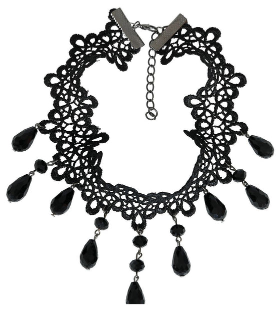Halloween Ketting Zwart Choker Stenen van Fiestas Guirca koop je bij Partywinkel
