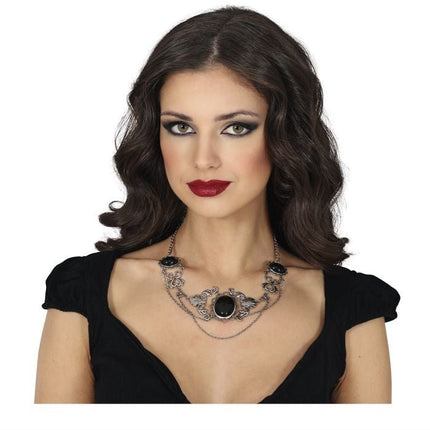 Halloween Ketting Zwart Stenen van Fiestas Guirca koop je bij Partywinkel