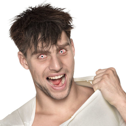 Halloween Kleurlenzen Wit Rood van Boland koop je bij Partywinkel