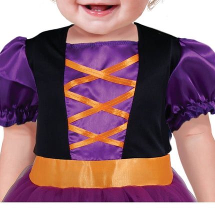 Halloween Kostuum Baby Heks Paars/Oranje van Fiestas Guirca koop je bij Partywinkel
