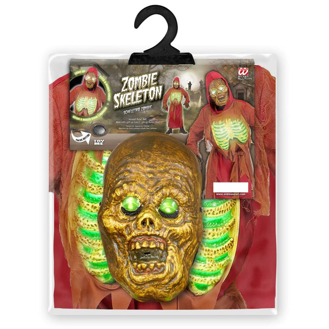 Halloween Kostuum Groen Kind Zombie Skelet van Widmann koop je bij Partywinkel