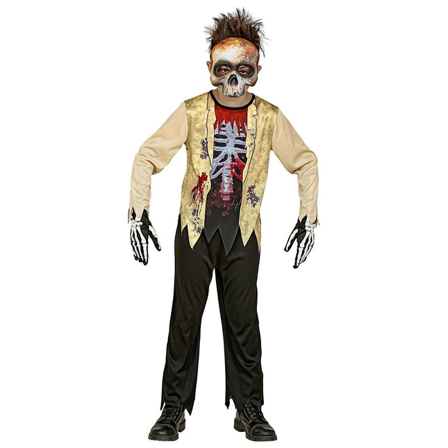 Halloween Kostuum Jongen Zombie Skelet van Widmann koop je bij Partywinkel