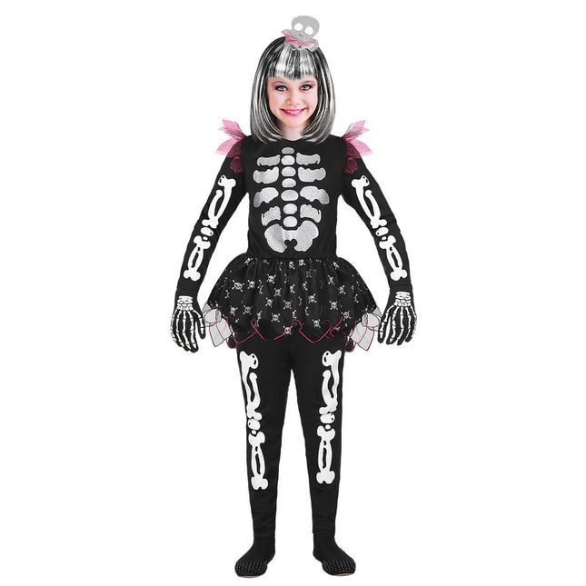 Halloween Kostuum Meisje Skelet 4 delig van Widmann koop je bij Partywinkel