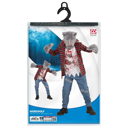Halloween Kostuum Rood Blauw Kind Weerwolf van Widmann koop je bij Partywinkel