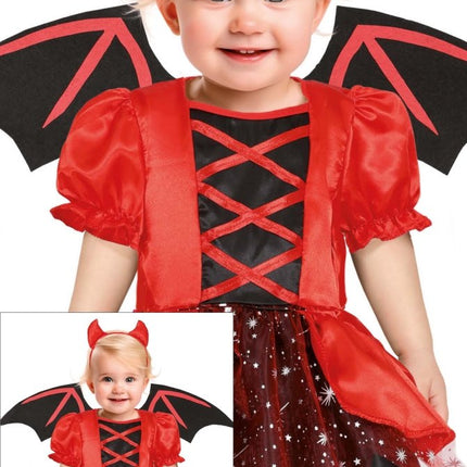 Halloween Kostuum Rood Zwart Baby Duivel van Fiestas Guirca koop je bij Partywinkel