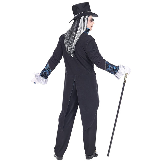 Halloween Kostuum Zwart Blauw Heren Vampier van Widmann koop je bij Partywinkel