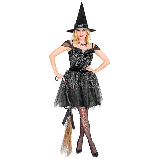 Halloween Kostuum Zwart Dames Heks 2 delig van Widmann koop je bij Partywinkel