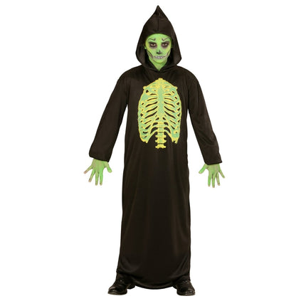 Halloween Kostuum Zwart Groen Kind Magere Hein van Widmann koop je bij Partywinkel