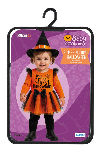 Halloween Kostuum Zwart Oranje Baby Heks van Fiestas Guirca koop je bij Partywinkel