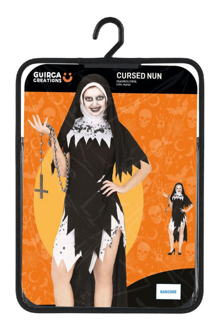 Halloween Kostuum Zwart Wit Dames Non van Fiestas Guirca koop je bij Partywinkel