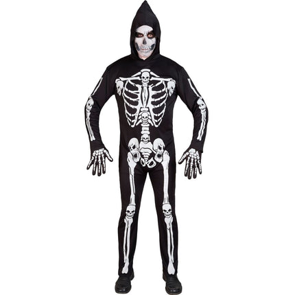 Halloween Kostuum Zwart Wit Heren Skelet van Widmann koop je bij Partywinkel