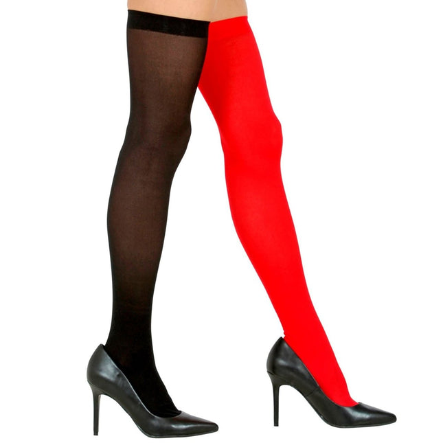 Halloween Kousen Rood Zwart van Widmann koop je bij Partywinkel