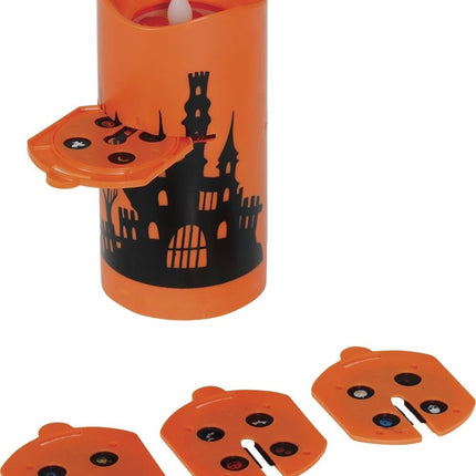 Halloween Led Projector Oranje Kaars 16cm van Fiestas Guirca koop je bij Partywinkel