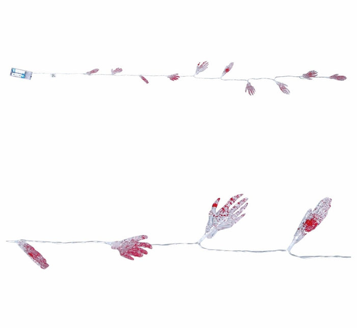 Halloween Lichtslinger LED Skelet Hand 1,15m van Fiestas Guirca koop je bij Partywinkel