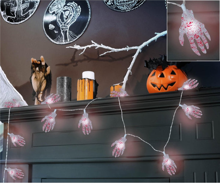 Halloween Lichtslinger LED Skelet Hand 1,15m van Fiestas Guirca koop je bij Partywinkel