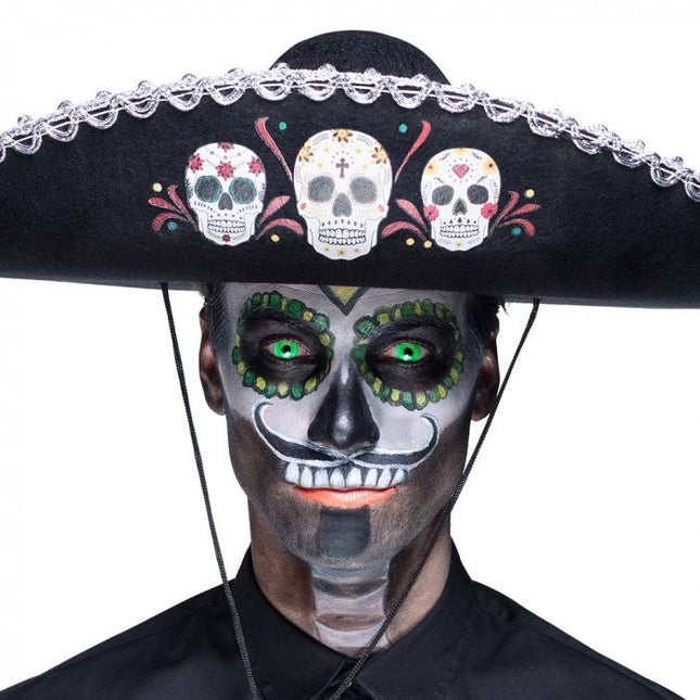 Halloween Maandlenzen Uv Flash Groen van Boland koop je bij Partywinkel