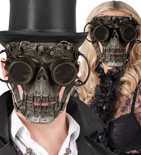 Halloween Masker Bruin Steampunk Schedel van Widmann koop je bij Partywinkel