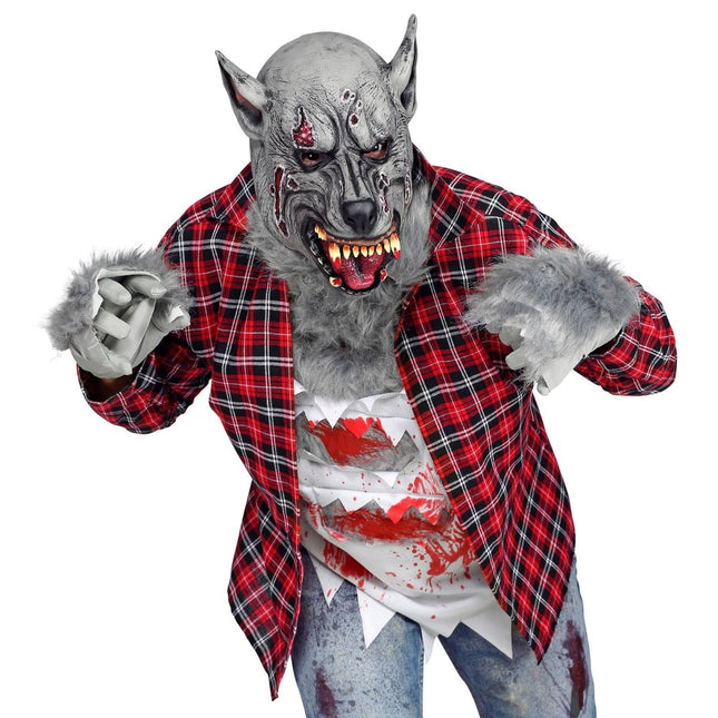 Halloween Masker Grijs Weerwolf Horror van Widmann koop je bij Partywinkel