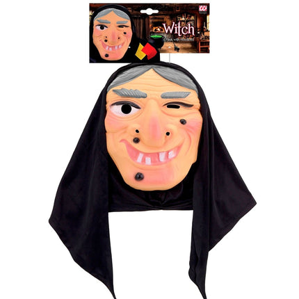 Halloween Masker Heks Met Hoofddoek van Widmann koop je bij Partywinkel