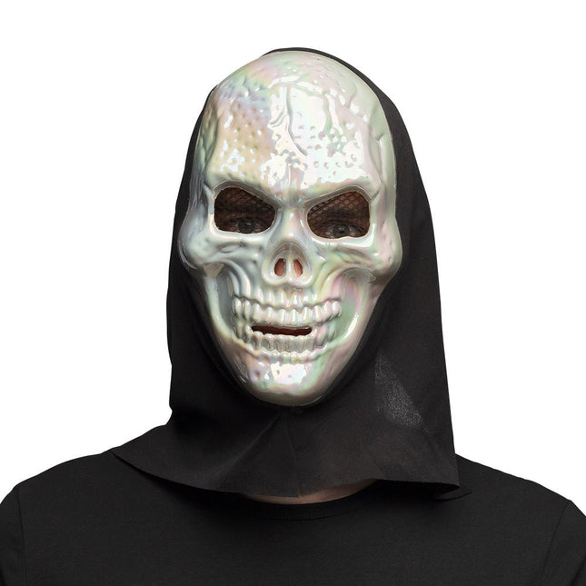 Halloween Masker Parelmoer Schedel van Boland koop je bij Partywinkel