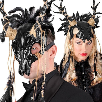 Halloween Masker Stier Met Veren van Widmann koop je bij Partywinkel