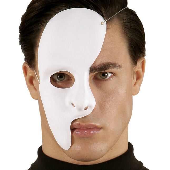 Halloween Masker Wit Half van Widmann koop je bij Partywinkel