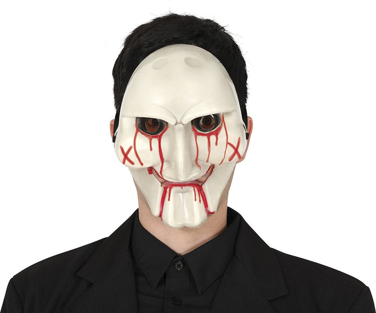 Halloween Masker Wit Rood Duivel van Fiestas Guirca koop je bij Partywinkel