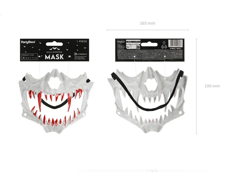 Halloween Masker Wit Schedel Tanden van Partydeco koop je bij Partywinkel