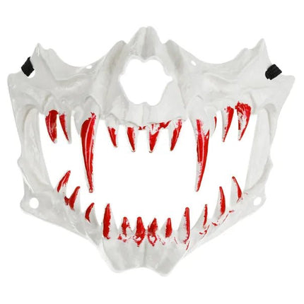 Halloween Masker Wit Schedel Tanden van Partydeco koop je bij Partywinkel