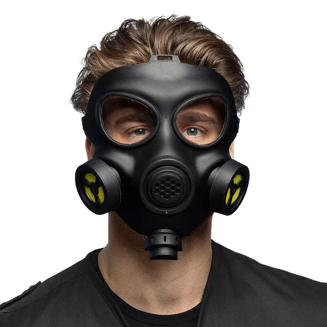 Halloween Masker Zwart Gas Killer van Boland koop je bij Partywinkel
