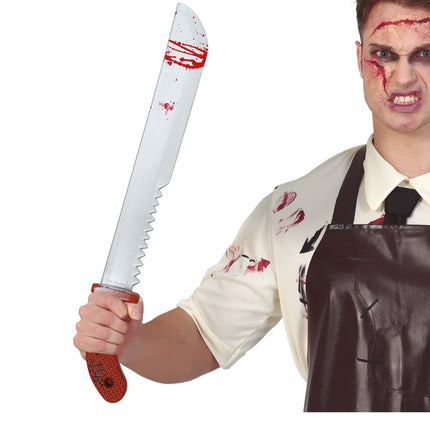 Halloween Nep Machete Met Zaag 60cm van Fiestas Guirca koop je bij Partywinkel