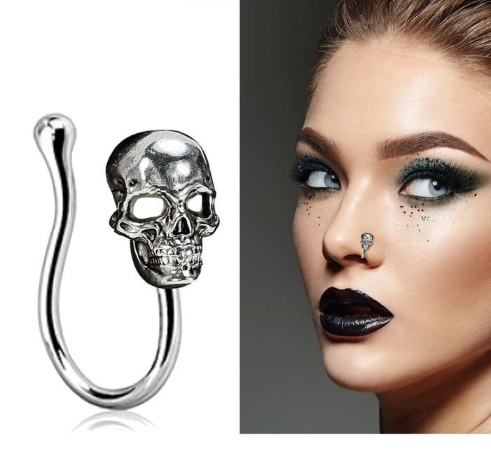 Halloween Nep Piercing Schedel van Fiestas Guirca koop je bij Partywinkel