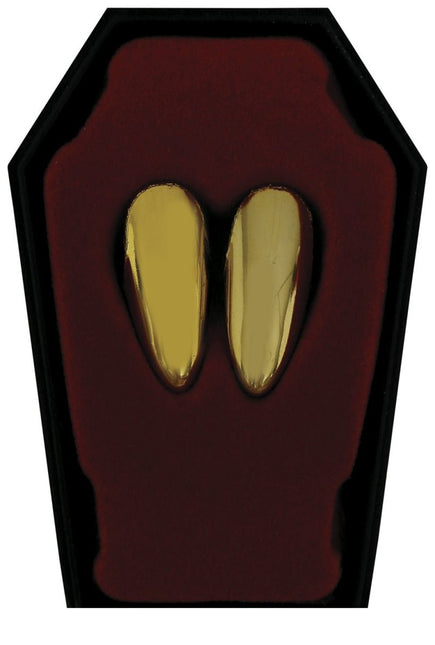 Halloween Nep Tanden Goud Hoektand 2st van Fiestas Guirca koop je bij Partywinkel