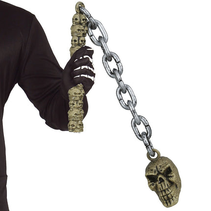 Halloween Nep Wapenstok Schedel Aan Ketting 84cm van Fiestas Guirca koop je bij Partywinkel