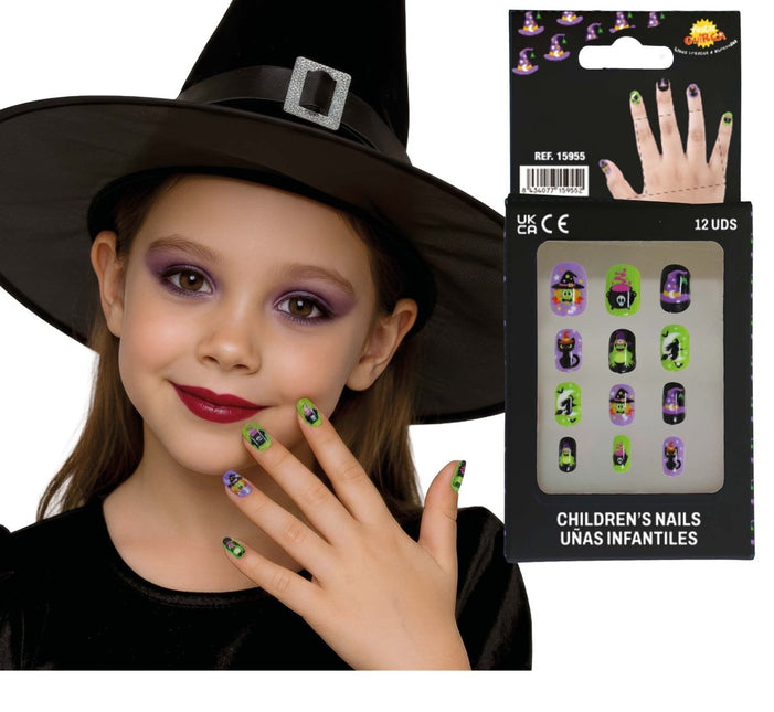 Halloween Nepnagels Kind Heksen van Fiestas Guirca koop je bij Partywinkel