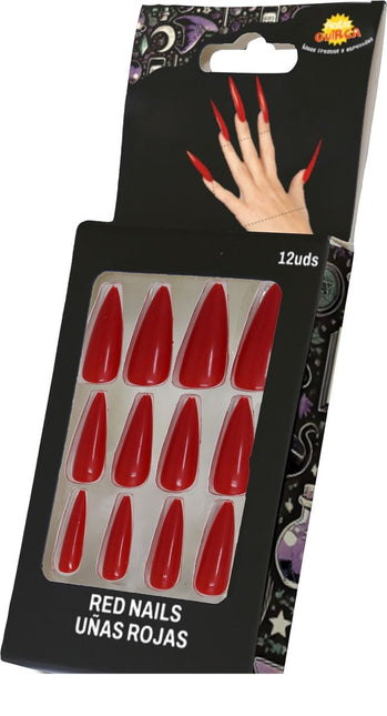 Halloween Nepnagels Rood Punt van Fiestas Guirca koop je bij Partywinkel