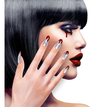 Halloween Nepnagels Zilver Bloed van Widmann koop je bij Partywinkel