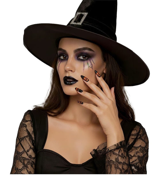 Halloween Nepnagels Zwart Oranje van Fiestas Guirca koop je bij Partywinkel
