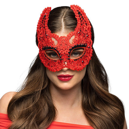 Halloween Oogmasker Rood Duivel Kant van Boland koop je bij Partywinkel