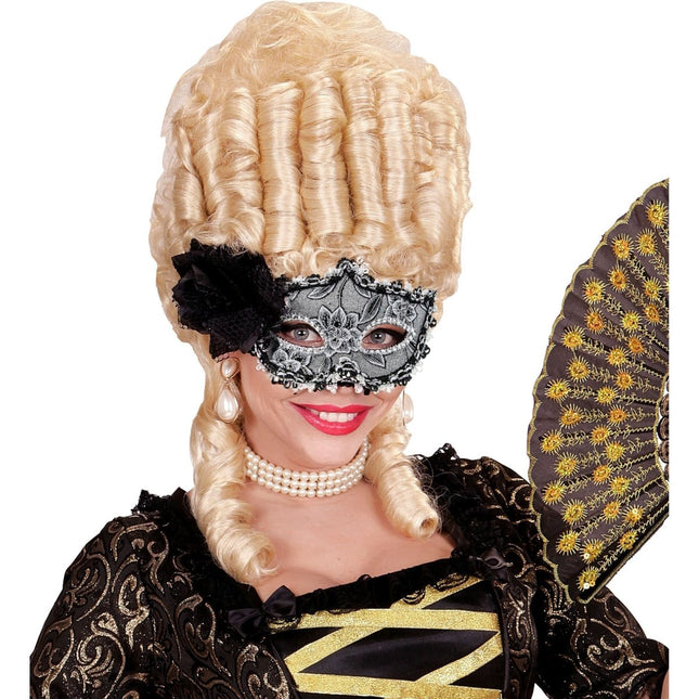 Halloween Oogmasker Zwart Roos van Widmann koop je bij Partywinkel
