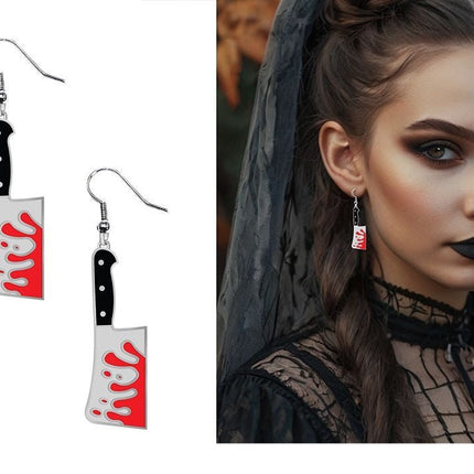 Halloween Oorbellen Slagersmes van Fiestas Guirca koop je bij Partywinkel